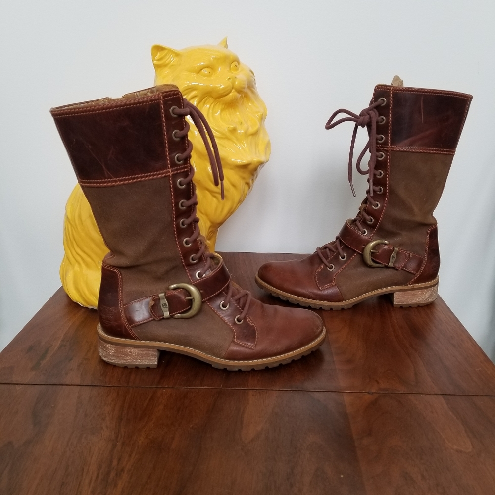 Timberland brown leather lace up boots, size 7, Euro 38